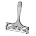 Miniatyrbillede 3 af 5: Ostehøvl med rulle og skæretråd, variabel skivetykkelse, rustfrit stål/aluminium, retrodesign, roterende skive, sølv_RY