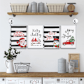 Miniatyrbilde 5 av 5: Julekjøkkenhåndkle 18 x 26 tommer Stripete Oppvaskklut Søt for Matlaging Baking Rengjøring Tørking, 4 stk