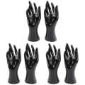 Miniatyrbilde 1 av 2: 6 stk Håndmodell i Plast for Kvinner, Kreativ Ringestativ, Smykkedisplaystativ (Svart) 6 pcs 23*9*7.5cm