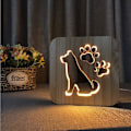 Miniatyrbillede 1 af 5: Kreativ 3D Delfin Trælampe, LED Bordlampe USB Strøm Tegneserie Natlampe Skrivebordslampe Hjem Soveværelse Dekoration Lampe, Gave Til Børn Voksne Piger Drenge BDog Dog