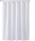 Duschdraperi med krokar, vattentätt badrumsdraperi i polyester, tvättbart anti-mögel foder för badkar, 100x200 cm, vit