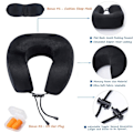 Miniatyrbilde 2 av 5: Nytt høykvalitets flypute i memory foam, reisesett med øyemaske, ørepropper og bagasjelapp_xrzi