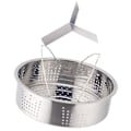 Miniatyrbillede 2 af 2: 1 Sæt Rustfrit Stål Sanitært Dampfad Miljøvenligt Dobbeltgreb Dampgitter Til Elektrisk Kogeplade Silver 21X6CM