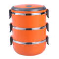 Miniatyrbilde 1 av 2: Tre-lags Termisk Isolerende Matboks i Rustfritt Stål med Låsbeholder Matlagring Bokser (blå)OrangeM Orange M