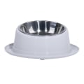 Miniatyrbillede 1 af 3: Anti-slip Pet Vand- og Foder Skål Rustfrit Stål Drikkeskål Til Kat Hund (grå)Grå Grey