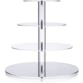 Miniatyrbillede 1 af 5: Cupcake Stativ, 4-lags Kage Stativ Til Bryllup, Babyshower & Eftermiddagste, 4mm Tyk Akryl Dessert Tårn Stativ Til Muffins Og Kage, Diameter 12\"/10\"