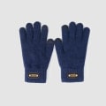 Miniatyrbillede 1 af 5: 1 Par Vinter Touchscreen Handsker Varme Foret Strikket Handsker Elastisk Manchet Vinter Tekstning Handsker Navy blue touch screen Male/Young Student
