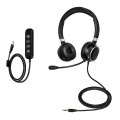 Miniatyrbillede 2 af 5: USB-forbundet støjreducerende mikrofon med klar lyd til computer - kompatibel med Call Center - Én øretelefon One Earphone
