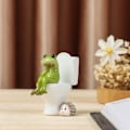 Miniatyrbillede 1 af 4: 3,3 Tommer Frø Figur Fairy Garden Dyrestatue Badende Have Tåge i Vhermosa
