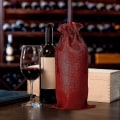 Miniatyrbilde 5 av 5: 12 X Vinposer Røde Jute Poser Flaskeposer Stoffposer Gaveposer For Vinflasker Champagneflasker, 16 X 36 Cm