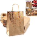 Miniatyrbillede 1 af 5: Kraftpapir Gaveposer, 25 Varmestemplede Kraftpapir Gaveposer, Guld Hjertemønster, Bryllup Kraftpapirposer Til Jul, Fødselsdag, Bryllup, Fest (15*