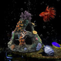Miniatyrbillede 3 af 4: Koralkorals Reef Dekoration til Akvarium - Harpiks Fiskekum Mountain Cave Ornamenter Betta Fisk Søvn Hvile Hus Skjul Leg Avls…