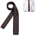 Miniatyrbilde 2 av 5: 1 stk Strikket Stoff Sløyfe Strikket Sløyfe Halsduk Vaskbar Smal Jersey Ensfarget Flat Sløyfe Smal Flat Hode Kaffe Farge Coffee color