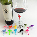 Miniatyrbild 3 av 5: 12 st Silikon Glasmarkörer Party Vinglas Markörer Dryck Markörer Etiketter Flamingo Vinglas Identifierare Återanvändbara