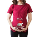 Miniatyrbild 5 av 5: Gravid T-shirt med Rund Hals och Jultomtetryck, Andningsbar, Långärmad, Svart, för Julpartyn Black Long Sleeves s