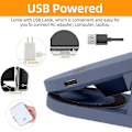 Miniatyrbillede 4 af 5: USB Genopladelig LED Klemmelampe Læselampe Med Stjerneprojektion, Stjerne Klip Natlys, Projektorlys, 360 Gåsehalssenglampe Berøringsdæmpning Blå Blue