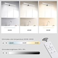Miniatyrbillede 2 af 4: Dæmpbar LED Spejllampe, Badeværelsesvæglampe 40 1200lm 12w Ip44, Justerbar Farve 3000k 4500k 6000k, Spejllampe Med Fjernbetjening, Klips På Spejl