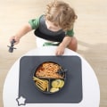 Miniatyrbild 3 av 5: Silikonunderlägg för Baby & Barn, Fläcktåliga Halksäkra Småbarnsmattor Matbord Underlägg med 2 Pack (Mörkgrå/Ljusgrå)