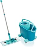 Leifheit Clean Twist M Spin Mop og spandsæt med hjul, 360° fladmoppe med justerbart teleskopskaft, 6L, 33 cm
