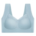 Miniatyrbild 1 av 2: Dam Bekväm Mjuk Sömlös Push Up BH Shapewear Trådlös Crop Top Väst Sportunderkläder Ljusblå L Light Blue