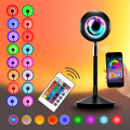 Miniatyrbillede 5 af 5: Solnedgangsprojektor App Smart Kontrol Solnedgangslys Musiksynkronisering Farveskiftende Regnbue Roterer med Fjernbetjening Farverig RGB LED Natprojektor