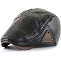 Miniatyrbilde 1 av 5: Hatt for menn, Newsboy, Klassisk Flat Cap, PU-Lær, Cabbie, Ivy, Gatsby, Kjøring, Jakt, Fiskehatt for Far