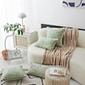 Miniatyrbillede 3 af 5: Lændepudebetræk 2-pak Dekorative Stribede Corduroy Rektangulære Pudebetræk Aflange Pudebetræk Til Sofa Salviegrøn 12 x 20 Tommer Sage Green 12 x 20 Inch