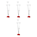 Miniatyrbillede 2 af 2: 3 stk. Hjerteformet Fotoholder Note Memo Clip Træ (sølv+rød) 4 stk. 4pcs