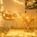 Miniatyrbilde 3 av 5: 100 LED Innendørs Lyslenke Varmt Hvit, Klar Ledning Julelys Utendørs Vanntett, Blinkende Fe Lyslenke Plugg Inn For Soverom Bryllup