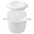 Miniatyrbillede 2 af 3: Mikrobølgeovn Riskoge Gryde Risbeholder Madbeholder Ovn Riskoge Til Hjemmet Hvid 23X15X15.5CM White 23X15X15.5CM
