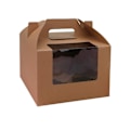 Miniatyrbillede 2 af 2: 10 stk. 4-rums Papir Cupcake Æske Bærbar Dessertbeholdere Bageri Kagebærere Til Hjemme Dessertbutik (hvid)Brun Brown