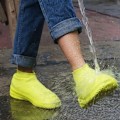 Miniatyrbillede 2 af 4: Vandafvisende Silikon Sko-overtræk til Regn, Genanvendelige Anti-Slip Gummi Regn Sko-overtræk Cykling Sko Kvinder, Børn (Mellem Gul)