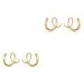 Miniatyrbilde 3 av 3: 6 stk Spiral Dobbel Hoops Vridbare Ørepynt Helix Stud Øre Klatre Ørepynt 4 stk 1,5x1,5 cm 4 pcs 1.5x1.5cm