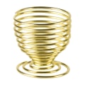 Miniatyrbillede 1 af 5: 4 stk. Rustfrit Stål Fjedertråd Bakke Æg Kopper Holder Servering Kop Æg Bakke til Æg Rustfrit Stål Dobbelt Skærere Æg Skal Fjern