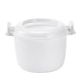 Miniatyrbillede 2 af 3: Mikrobølgeovn Riskoge Gryde Multifunktionel Isoleret Madkasse Madbeholder Mikrobølgeovn Kogegrej Fo White 24*20.5CM