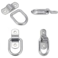 Miniatyrbilde 3 av 5: 10 stk 1/4\" D-ring festeanlegg, 304 rustfritt stål D-ring stropper, kraftige tilhengerbraketter overflatefeste kroker for sikring av last for båter, lastebiler