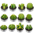 Miniatyrbillede 3 af 5: 12 Kaktuslys, Kunstige Plante Sukkulente Lys, Valentinsdag Tevoks Roselys Til Fester, Bryllupper, Morsdag, Hjemmedekoration