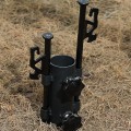 Miniatyrbild 3 av 5: 2 st Metallhållare Vandrings Tältstångsstöd Markis Tältstångsstativ Markis Stånghållare Tak Tältstångshållare Black 10x6.5cm