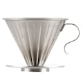 Miniatyrbillede 1 af 2: Rustfrit Stål Kaffe Drypper Kegle Kaffe Drypfilter Kop Permanent Hæld Over Kaffe Maskine Med Sep Silver 7.5*9.6cm