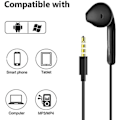 Miniatyrbild 2 av 5: 2-pack hörlurar, in-ear hörlurar med sladd, brusreducerande headset med mikrofon, kompatibla med telefon, surfplatta, Samsung, HuaWei_RY