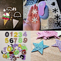 Pikkukuva 5 / 5: Glitter-paperia, 30 kimaltavaa tarraa, erittäin sopiva lasten DIY-lahjapakkauksiin, syntymäpäiväjuhlan koristeluun, lehtiöön, käsityöpaperiin, 10 väriä