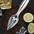 Miniatyrbild 5 av 5: Manuell citronpress i rostfritt stål, handpress, citronrivare, fruktpress i metall för citrusfrukter, apelsin, citron (1 st, silver)