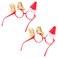 Miniatyrbillede 3 af 4: 2 stk. Attraktive Julemand Brille Stel Juletema Briller Børnefest Rekvisitter Guld 18x12x7cm Golden 18x12x7cm