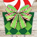 Miniatyrbild 4 av 5: Julklappsdekorationer för utomhus - 44 tum pepparkaksjulgrändspeglar - Jättelik semesterdekorationsskyltar för hemmet, gräsmattan, gångvägen, Candyland-tema