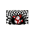 Miniatyrbillede 1 af 5: Jule 3D Illusion Dørmatte Antislip Gulvmatte Sengsideområde Tæpper Til Soveværelse Stue Børn 80X160cm Sort Snemand Black Snowman 80X160cm