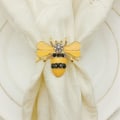 Miniatyrbilde 3 av 5: 6-pak Gul Bie Design Ring Serviett Spenne Hornet Serviettholder