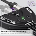 Pikkukuva 2 / 5: 3-port HDMI-kytkin Full HD 1080p:lla ja kierteisellä kaapelilla