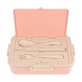 Miniatyrbillede 2 af 2: Bentoboks til børn med rum, plastik madopbevaringsboks, bærbar, lyserød, 25x17x7cm Pink 25x17x7cm