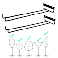 Miniatyrbilde 1 av 3: 2 stk. Enkel Rad Goblet Vinglassholder, Veggmontert Vinglassholder Oppbevaring 30cm