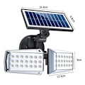 Miniatyrbillede 4 af 5: 2 Hoved LED Sikkerhedslys Bevægelsessensor Udendørs Justerbar 20w, Ip65, Udendørs Overlysvandfast Solcellegadelys Til Garage, Have